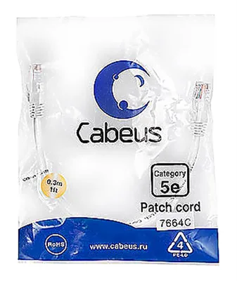 PC-UTP-RJ45-Cat.5e-0.3m-WH-LSZH