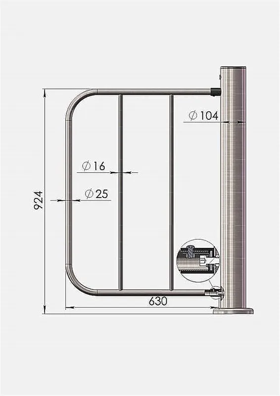 3V Створка для калитки Model B шириной 630мм