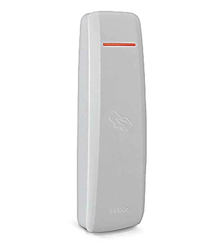 PERCo-IR13G - Считыватель бесконтактный для карт формата EMM/HID, интерфейс связи - RS-485, Wiegand-26,-34,-42,-58. Светло серый.