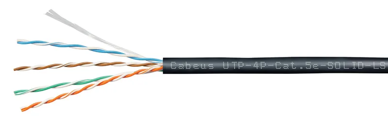 Cabeus UTP-4P-Cat.5e-SOLID-LSZH-BK