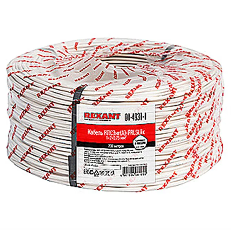 01-4931-1 - Кабель огнестойкий REXANT КПСЭнг(А)-FRLSLTx 1x2x0,75 мм², бухта 200 м
