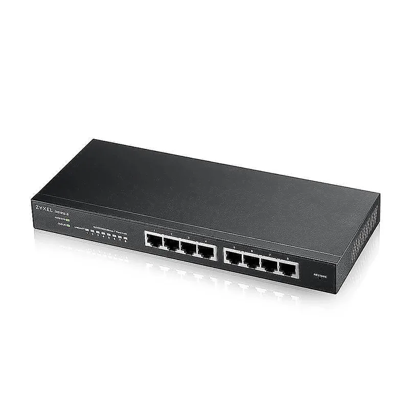 GS1915-8 - Гибридный Smart L2 коммутатор Zyxel NebulaFlex GS1915-8, 8xGE, бесшумный (без вентилятора), автономное/облачное управление