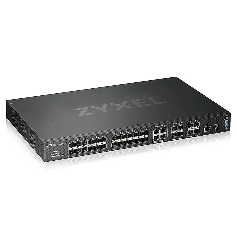 XGS4600-32F - Коммутатор управляемый Zyxel, L3, 28-портовый гигабитный управляемый коммутатор 3 уровня с 4 слотами SFP+ Uplink