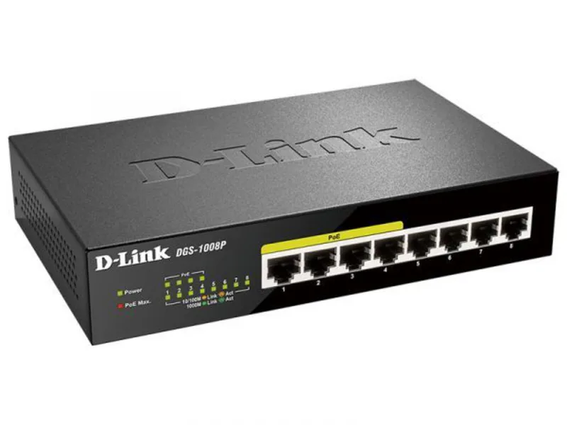 Коммутатор D-Link DGS-1008P/E1A