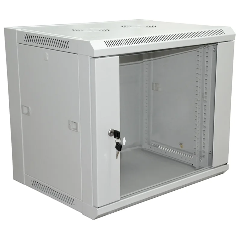 04-2223 - Шкаф настенный 19" 15U 600?600?770мм (ШxГxВ) - передняя дверь стекло, боковые стенки съемные (разобранный) RAL 7035, Rexant PRO