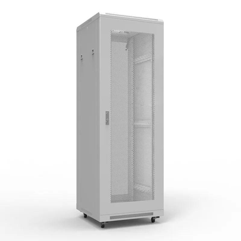 04-2332 - Шкаф напольный 19" 42U 600х1000мм, передняя и задняя дверь перфорация, RAL 7035, Rexant