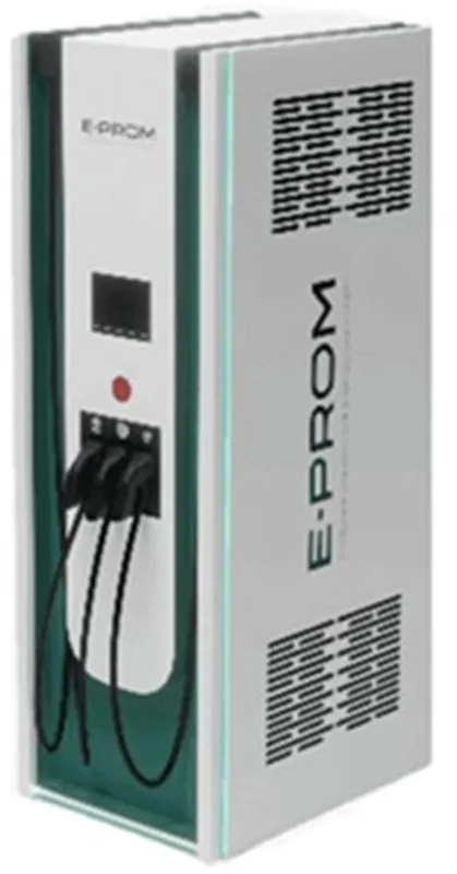 Зарядная станция E-PROM 150, корпус Premium, световое лого E-PROM на боковых панелях, комбинация кабелей GB/T+CCS2+CHAdeMO