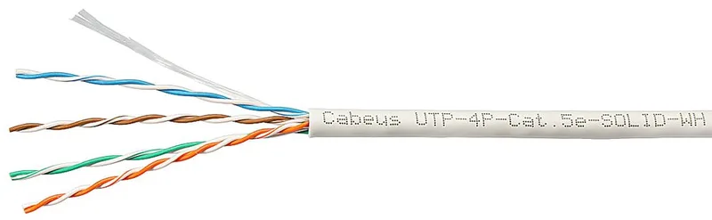 Cabeus UTP-4P-Cat.5e-SOLID-WH