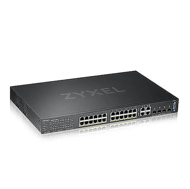 GS2220-28HP - Коммутатор PoE+ Zyxel, гибридный L2 NebulaFlex Pro GS2220-28HP, rack 19", 24xGE PoE+, 4xCombo (SFP/RJ-45), бюджет 375 Вт, автономное/облачное управление