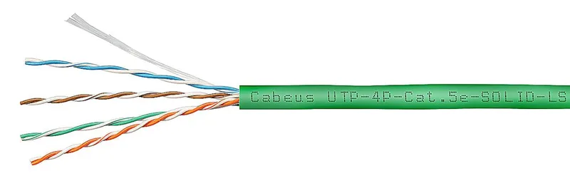 Cabeus UTP-4P-CAT.5E-SOLID-LSZH-GN