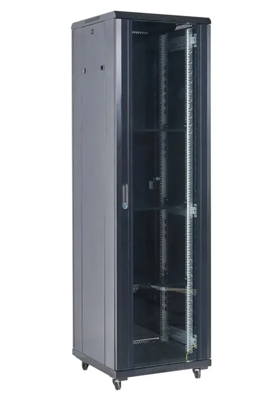 04-4288-211 - Шкаф телекоммуникационный напольный 19" 42U 800×800мм, дверь стекло, разборный, серый (RAL 7035), Rexant